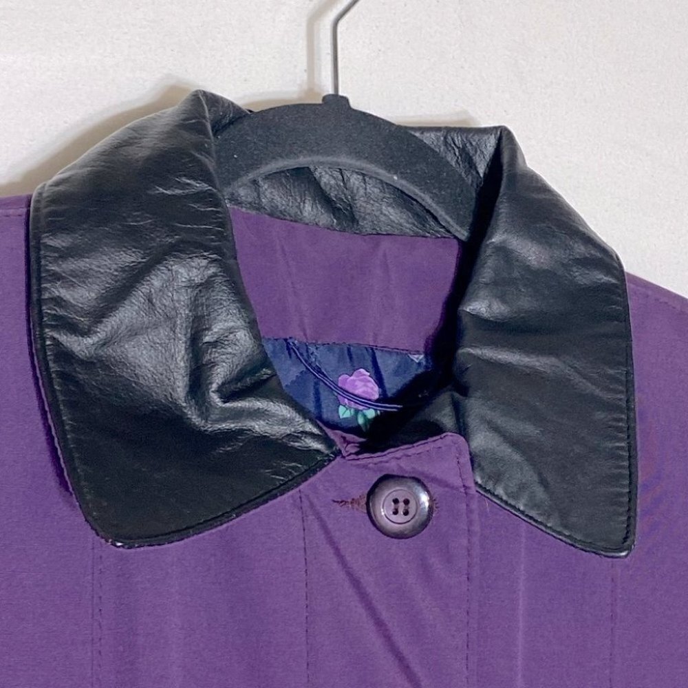Vintage Long Purple Coat W Quilted Lining L Cottagecore Grannycore Grandmacore - Picture 12 of 14